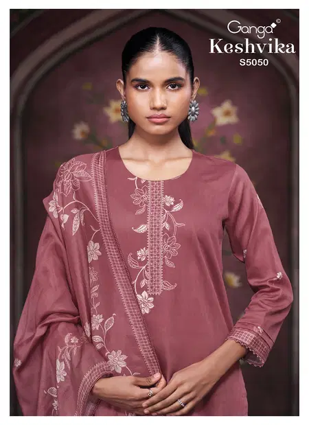 Keshvika 5050 By Ganga Cotton Satin Printed Dress Material